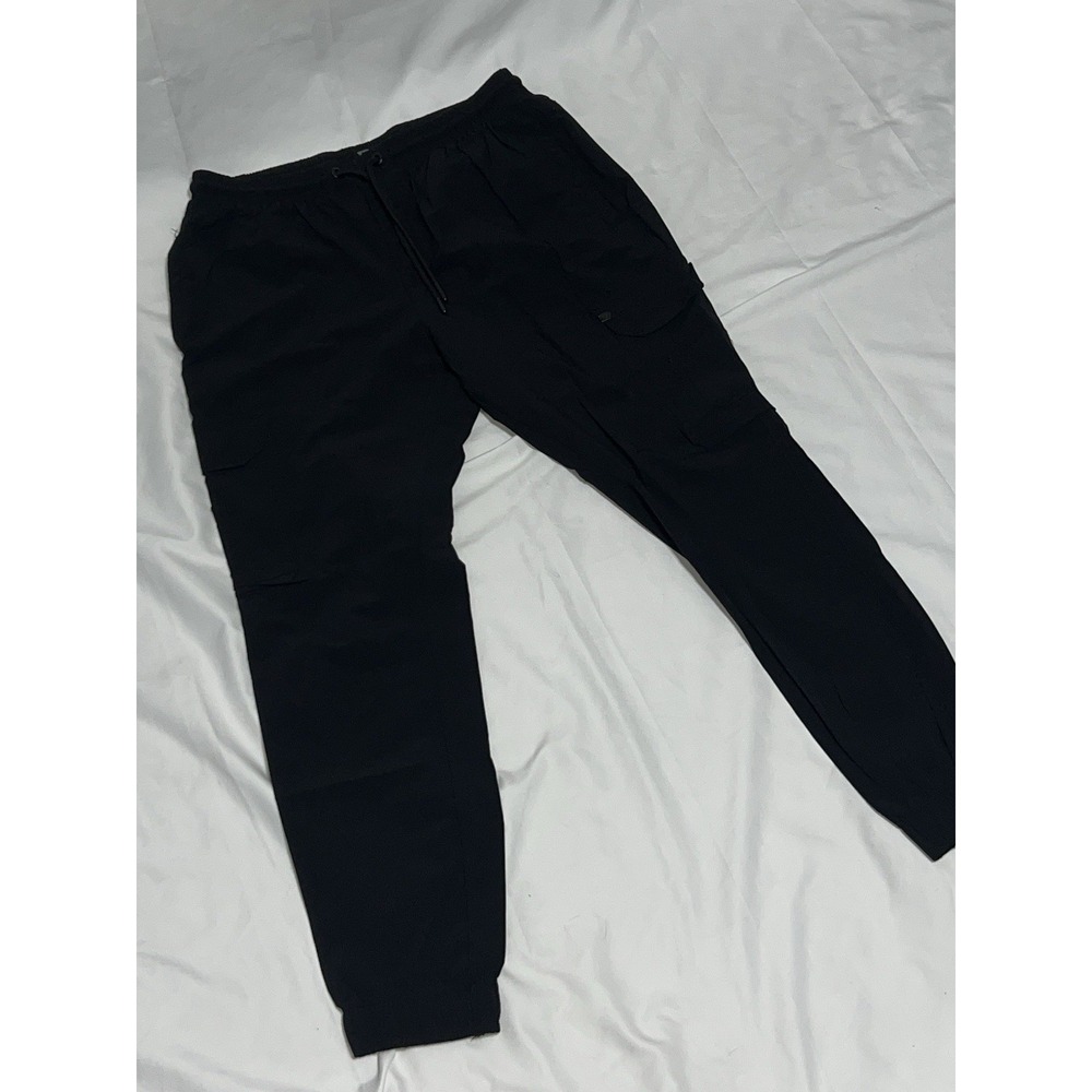 Fried Denim Men's Pants Large Black Nylon Spandex Stretch Cargo Utility Casual